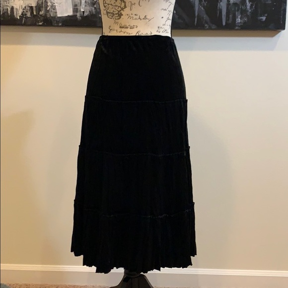 Studio 1940 Dresses & Skirts - Velvet Skirt Tiered Crushed Hippie Large
